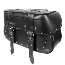 Cargar imagen en el visor de la galería, ALFORJA GRANDE OVALADA 2 BROCHES K2 C/ ADORNOS Y PORTA HERRAMIENTAS