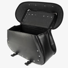 Cargar imagen en el visor de la galería, ALFORJA GRANDE OVALADA 2 BROCHES K2 C/ ADORNOS Y PORTA HERRAMIENTAS