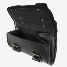 Cargar imagen en el visor de la galería, ALFORJA GRANDE OVALADA 2 BROCHES K2 C/ ADORNOS Y PORTA HERRAMIENTAS