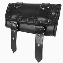 Cargar imagen en el visor de la galería, ALFORJA GRANDE OVALADA 2 BROCHES K2 C/ ADORNOS Y PORTA HERRAMIENTAS