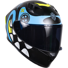 Cargar imagen en el visor de la galería, Casco Kov Pixel Crazy Azul Integral