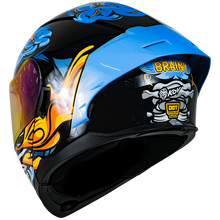 Cargar imagen en el visor de la galería, Casco Kov Rush Brainy Azul Abatible