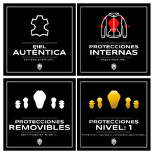 Cargar imagen en el visor de la galería, CHAMARRA KOV DE PIEL SIN PROTECCIONES V1 NEGRA