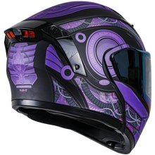 Cargar imagen en el visor de la galería, Casco Kov Estelar Cyborg Morado (Luz Led) Abatible