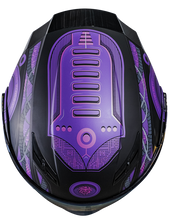 Cargar imagen en el visor de la galería, Casco Kov Estelar Cyborg Morado (Luz Led) Abatible