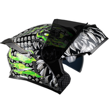 Cargar imagen en el visor de la galería, Casco Kov Thunder Tóxic Escamas Gris Fluorescente