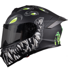 Cargar imagen en el visor de la galería, Casco Kov Thunder Tóxic Escamas Negro Fluorescente