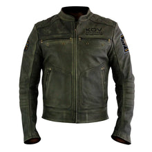 Cargar imagen en el visor de la galería, CHAMARRA KOV DE PIEL SIN PROTECCIONES K-FORCE VERDE