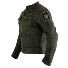 Cargar imagen en el visor de la galería, CHAMARRA KOV DE PIEL SIN PROTECCIONES K-FORCE VERDE
