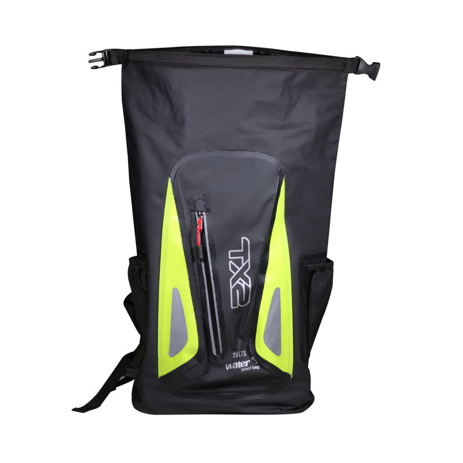 MOCHILA IMPERMEABLE TECHX2 MOD. DR27 NEGRA/AMARILLO 25LTS