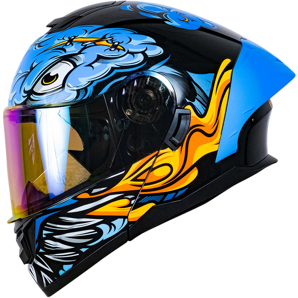 Casco Kov Rush Brainy Azul Abatible