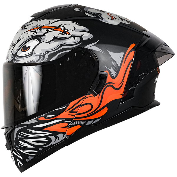 Casco Kov Rush Brainy Negro Abatible