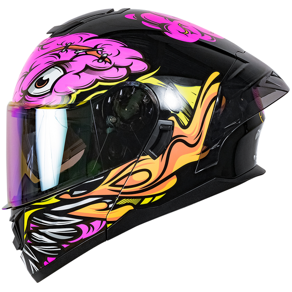 Casco Kov Rush Brainy Rosa Abatible