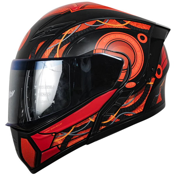 CASCO KOV ESTELAR CYBORG ROJO (luz led)