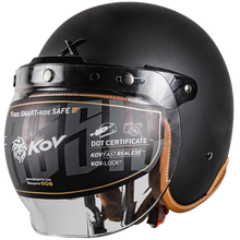 Cargar imagen en el visor de la galería, Casco Kov Classic 3/4 Negro Solido
