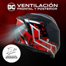 Cargar imagen en el visor de la galería, Casco Kov Kroon DC Batman Rojo Integral
