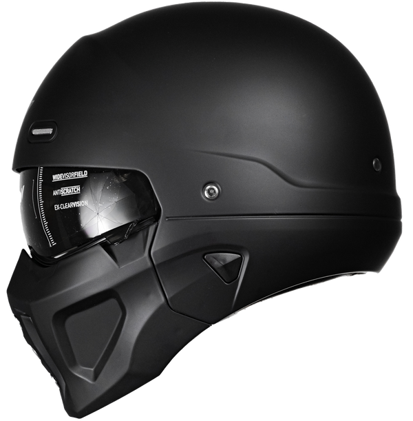 Casco Kov Spectrum Solido Negro Modular