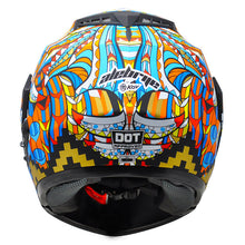 Cargar imagen en el visor de la galería, Casco Kov Stealth Alebrije Azul Abatible
