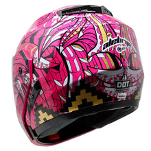 Cargar imagen en el visor de la galería, Casco Kov Stealth Alebrije Rosa Abatible
