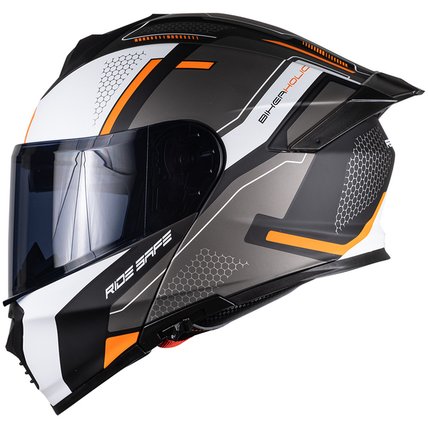 Casco Kov Thunder Revenge Naranja Abatible