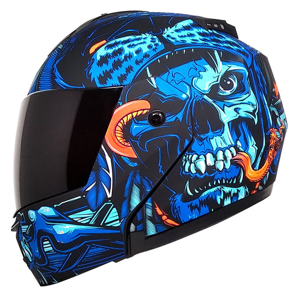 Casco Kov Tlatoani Azul Abatible