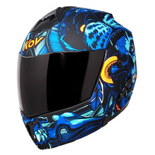 Cargar imagen en el visor de la galería, Casco Kov Tlatoani Azul Abatible
