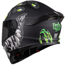 Cargar imagen en el visor de la galería, Casco Kov Thunder Tóxic Escamas Negro Fluorescente
