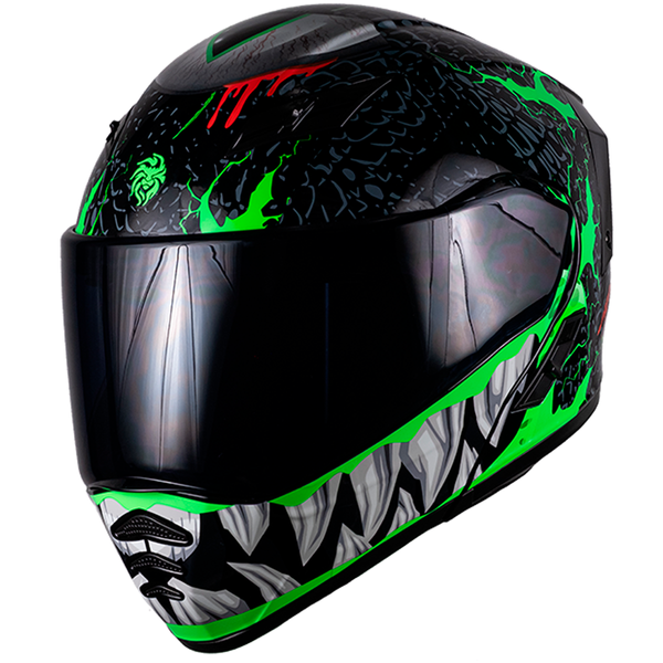 Casco Kov Estelar Troll Negro/Fluorescente LED